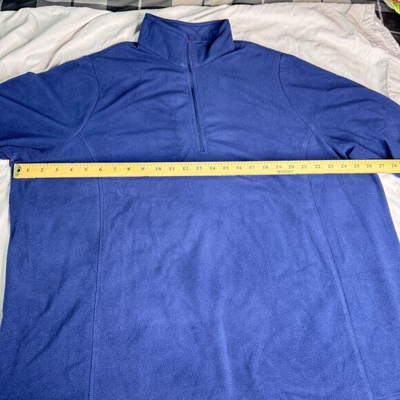 Lands' End Women's Plus sz 3X (24W-26W) Navy Fleece Pullover 1/4 Zip Pullover LS - Picture 7 of 8